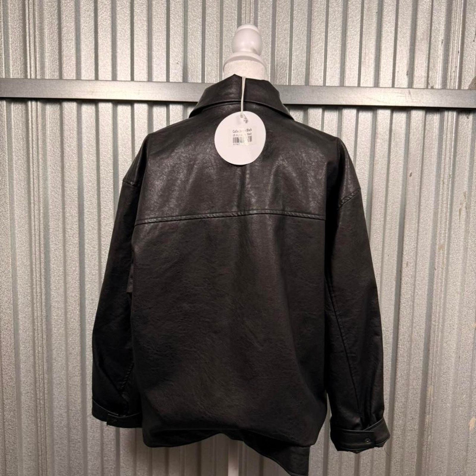 PRINCESS POLLY Black faux Leather Jacket Womens Size L / US 10 / IT 46 - 6 Thumbnail