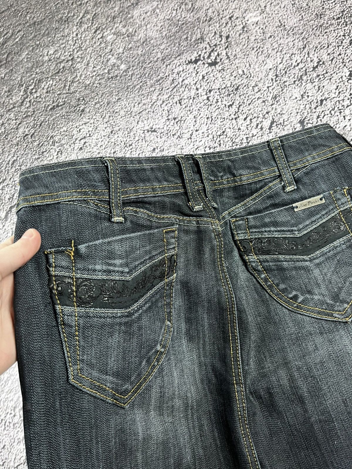 Vintage Vintage Y2K Faded Denim Low Rise Mini Skirt Juicy Style Size 28" / US 6 / IT 42 - 5 Thumbnail