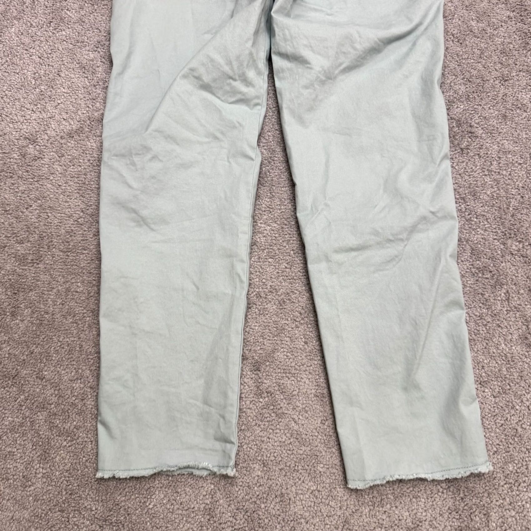 Gap Gap Factory Girlfriend Pants Womens 0 Mint Green Khaki Side Striped Ankle Raw Hem NWT Size 25" / US 0 / IT 36 - 6 Thumbnail