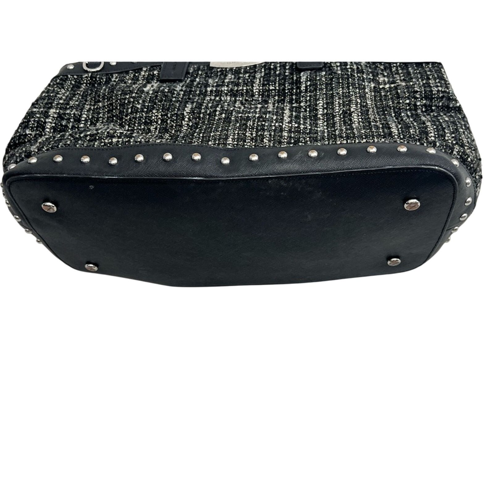Henri Bendel Henri Bendel Black & White Fabric & Leather Bag Pearl Accent Size ONE SIZE - 5 Thumbnail