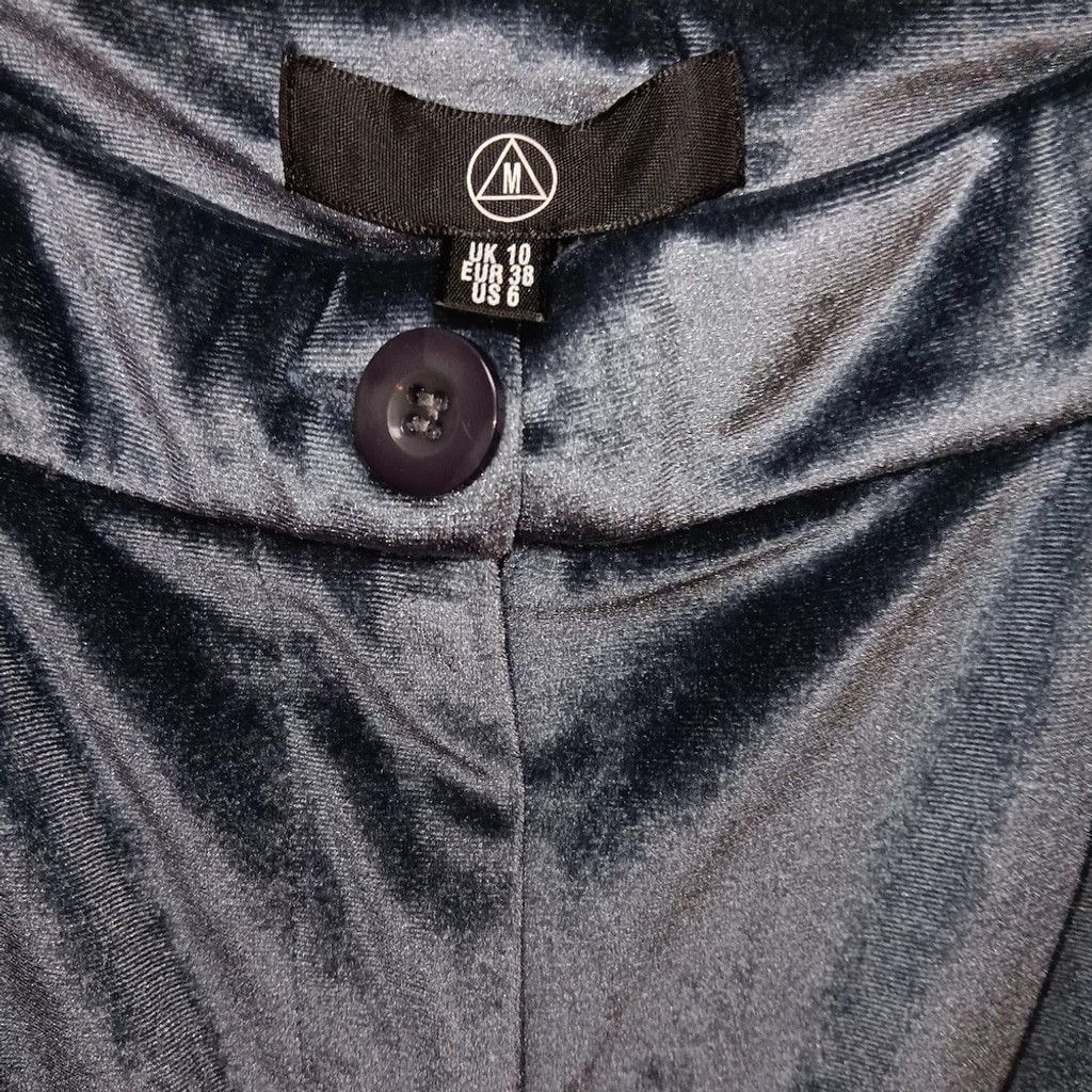 Missguided Missguided,silverish blue, velvety pants,womens 6, nwot Size 28" / US 6 / IT 42 - 4 Thumbnail