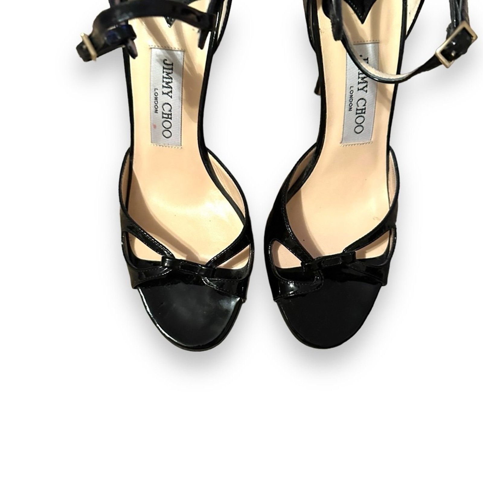Jimmy Choo Jimmy Choo Octo Patent Leather Glossy Black Stiletto Heels Size US 8 / IT 38 - 5 Thumbnail