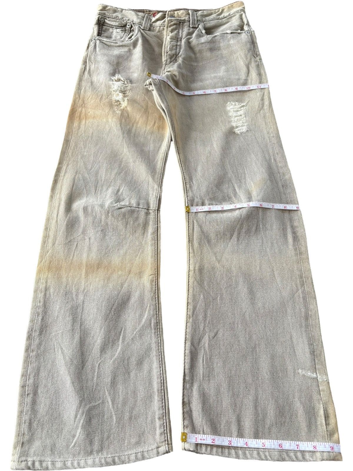 Tornado Mart Vintage Japanese Flash Report Curved Leg Bootcut Jeans Size US 31 - 11 Thumbnail