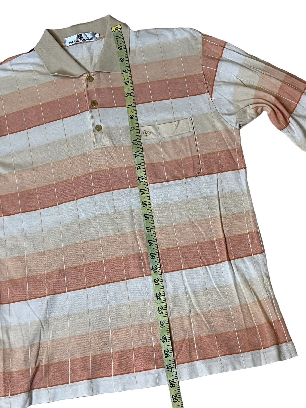 Balmain NICE🔥VINTAGE PIERRE BALMAIN STRIPED LONG SLEEVE POLO SHIRT Size US L / EU 52-54 / 3 - 8 Thumbnail