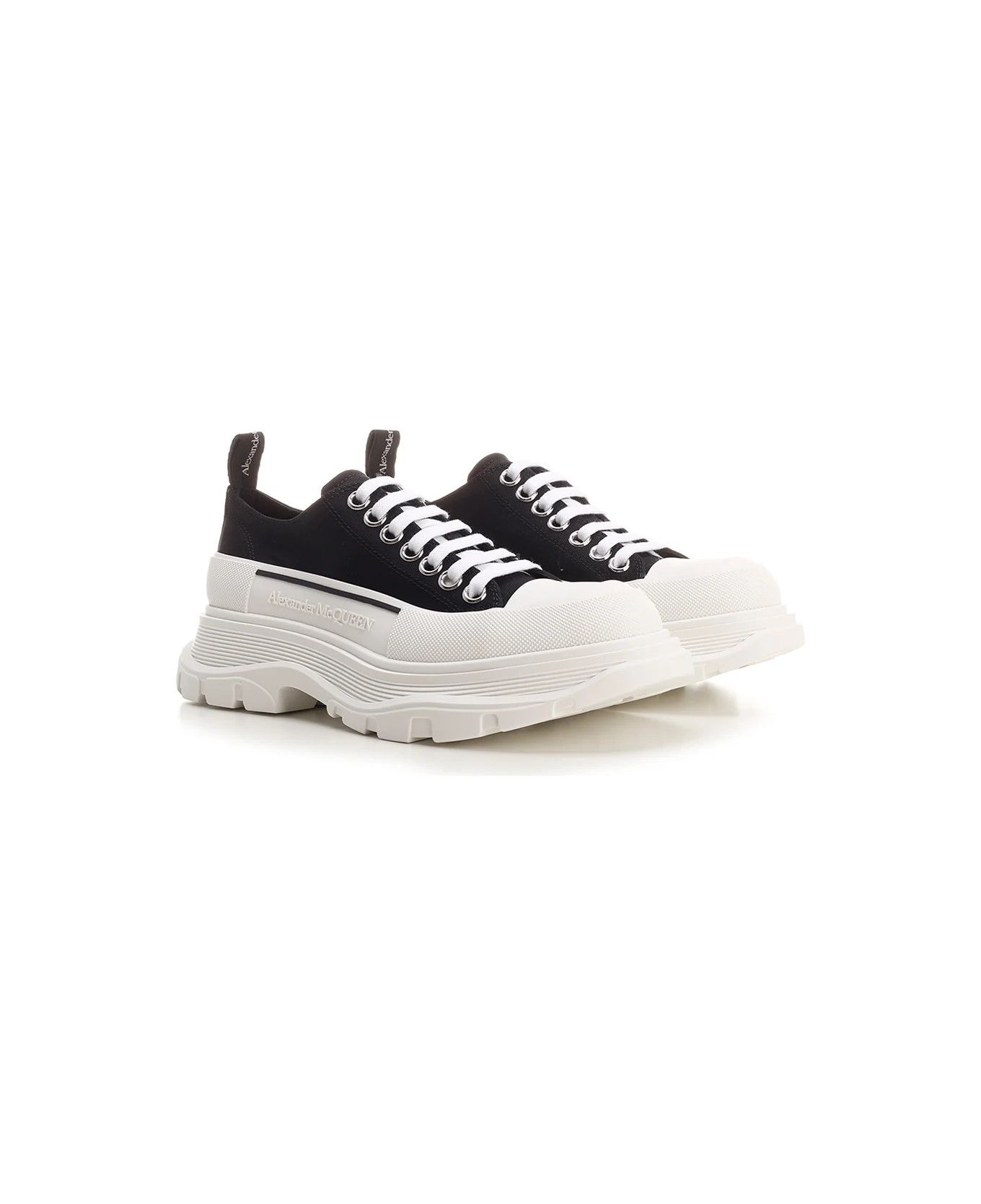 Alexander McQueen o1y1024 Low-Top Sneakers in White/Black Size US 7 / EU 40 - 1 Thumbnail
