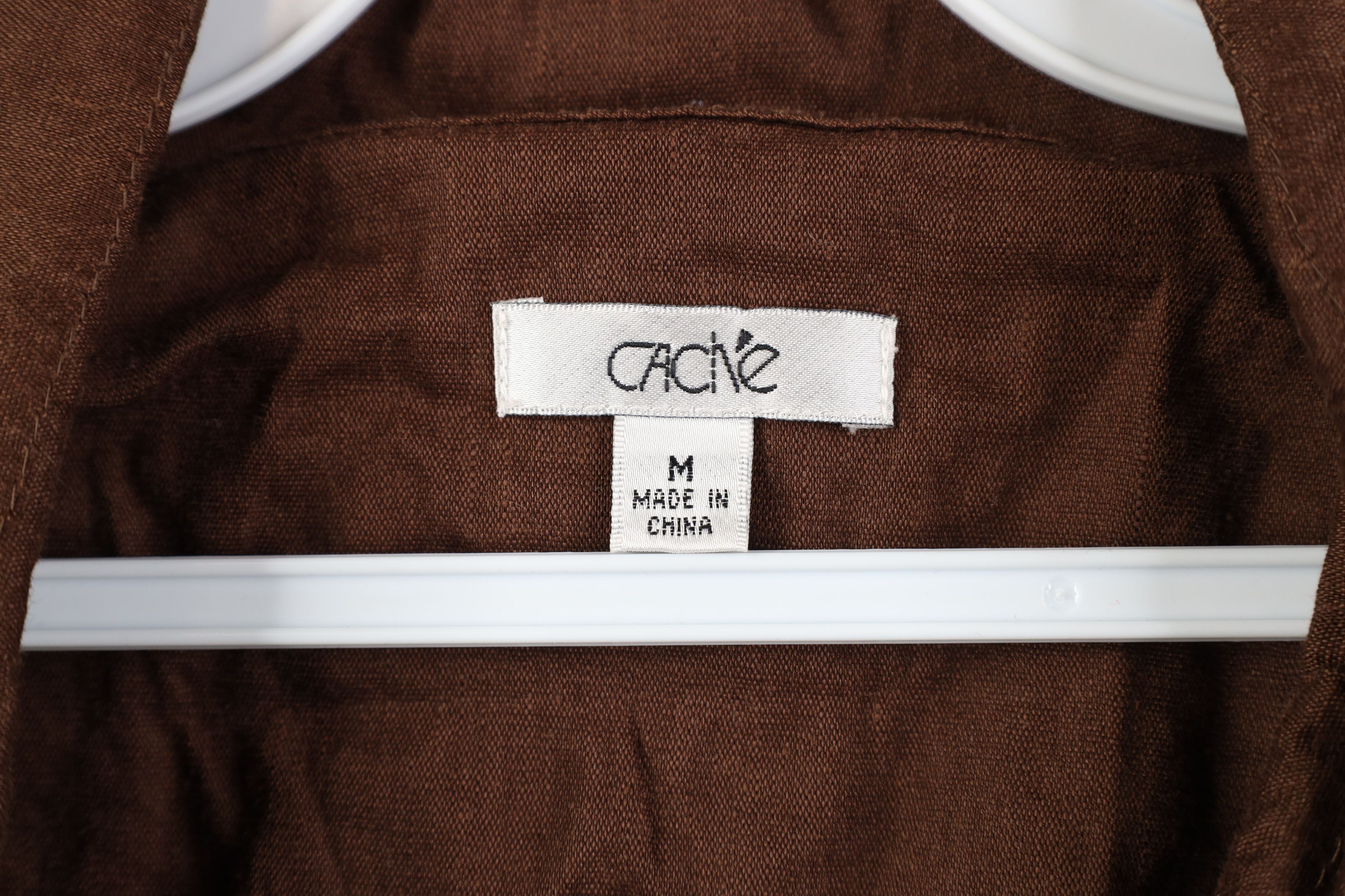 Vintage Vintage 90s Y2K Cache Flared Sleeve Linen Jacket Brown Size M / US 6-8 / IT 42-44 - 10 Thumbnail
