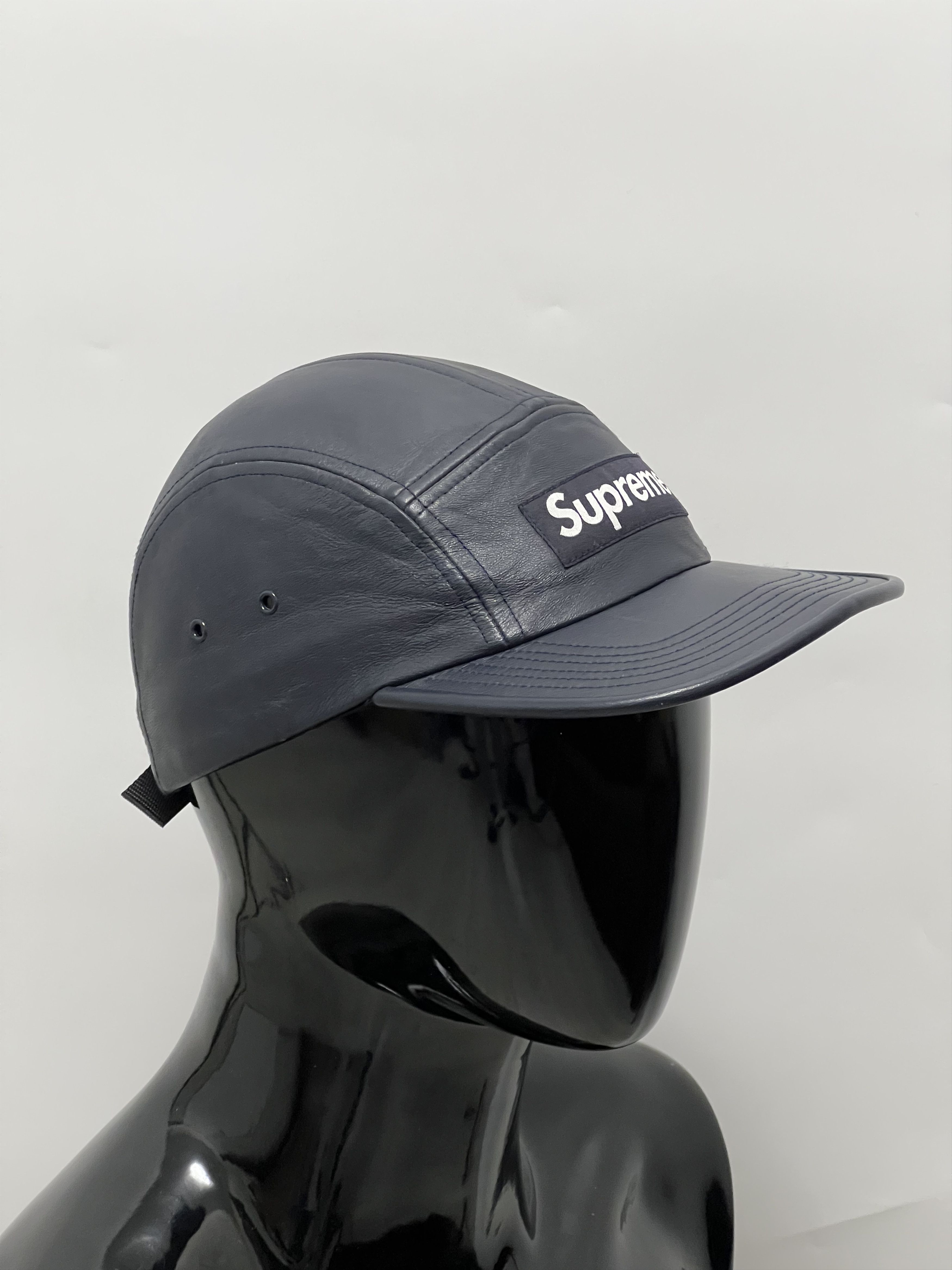 帽子 Supreme Leather / Suede 5 Panel Camp Cap Supreme 5 panel blue with leather | eBay