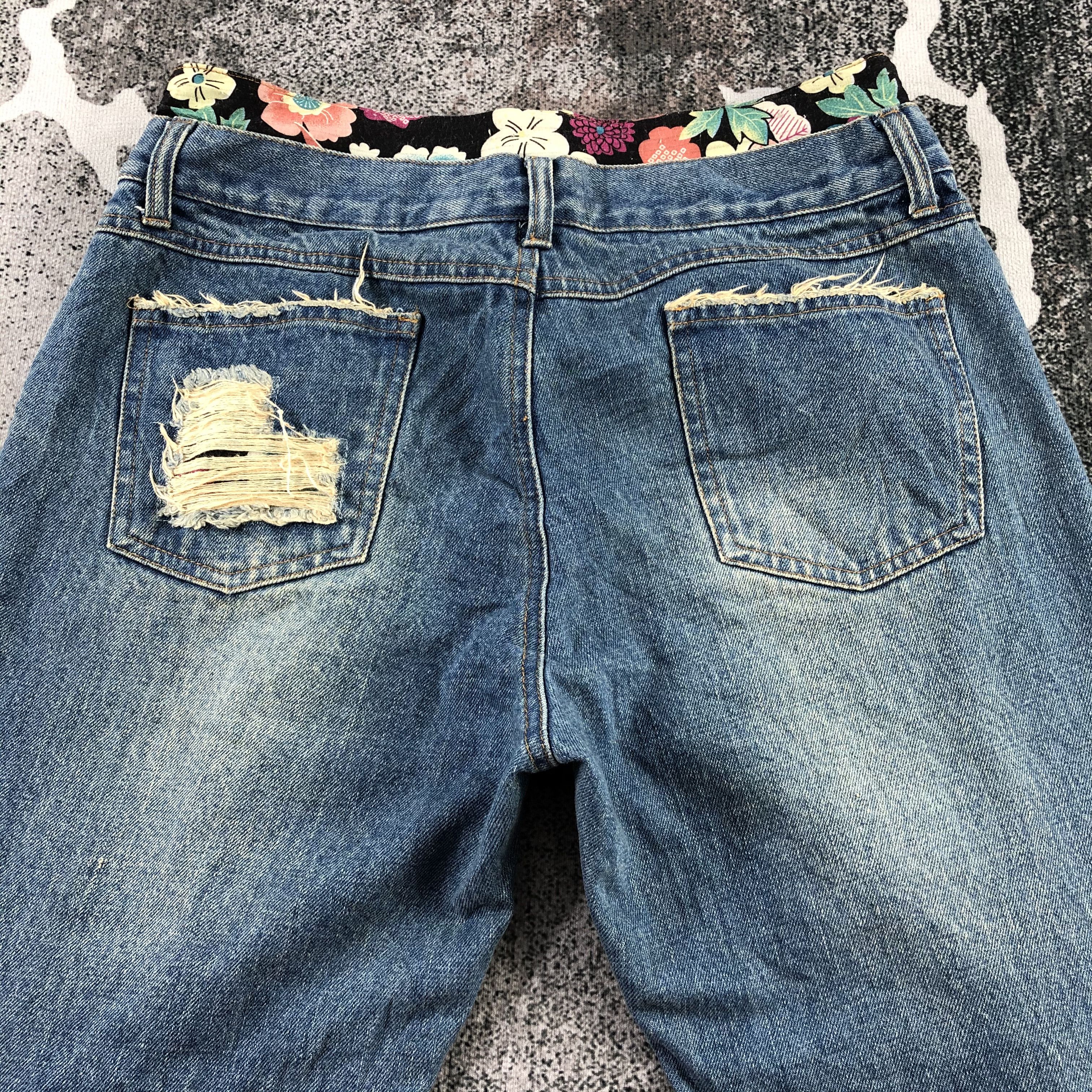Japanese Brand Playchess Jeans DIstressed Double Waist Denim KJ1291 Size US 30 / EU 46 - 4 Thumbnail