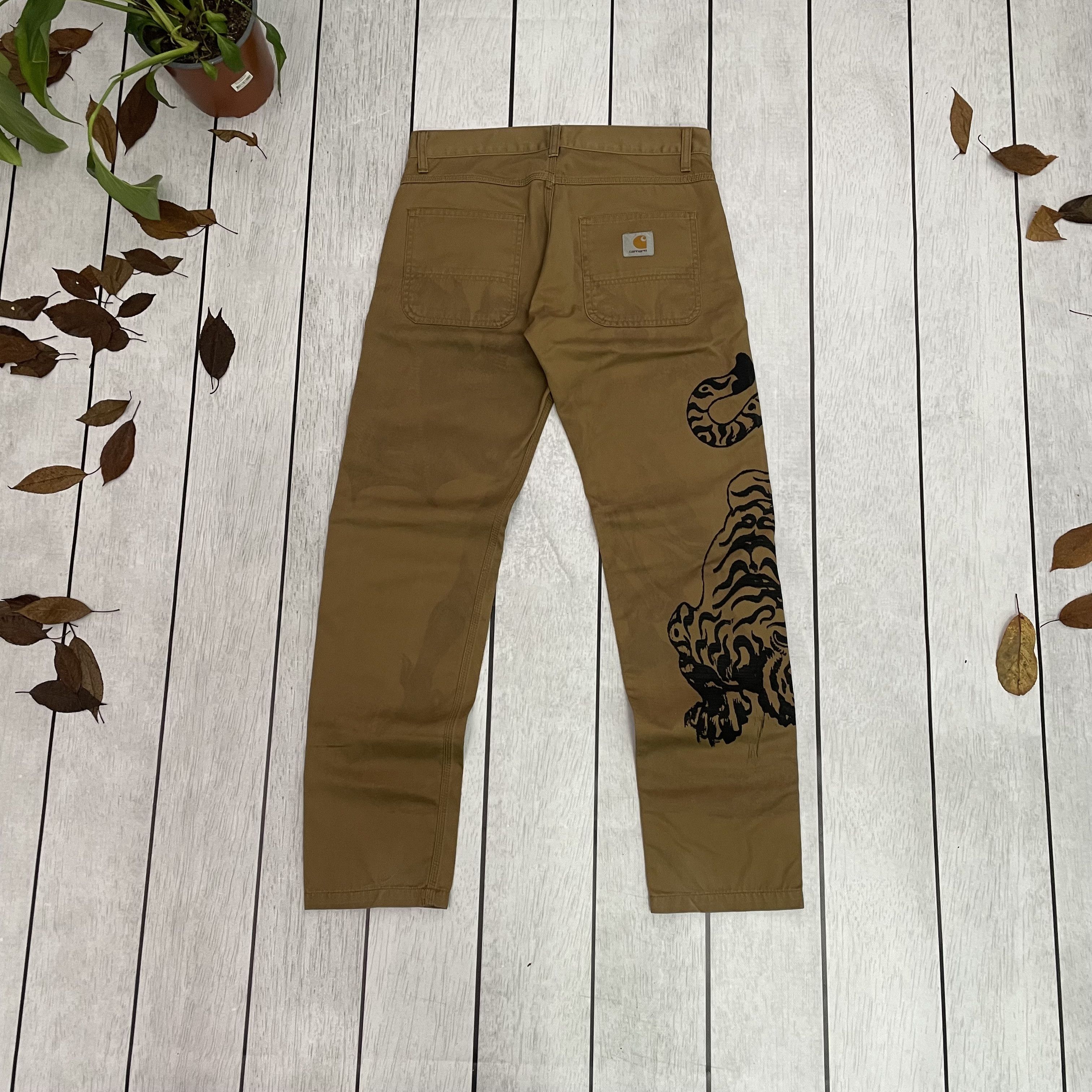 Carhartt Custom Tiger Carhartt Skill Pants distressed y2k rare unique Size US 31 - 2 Thumbnail