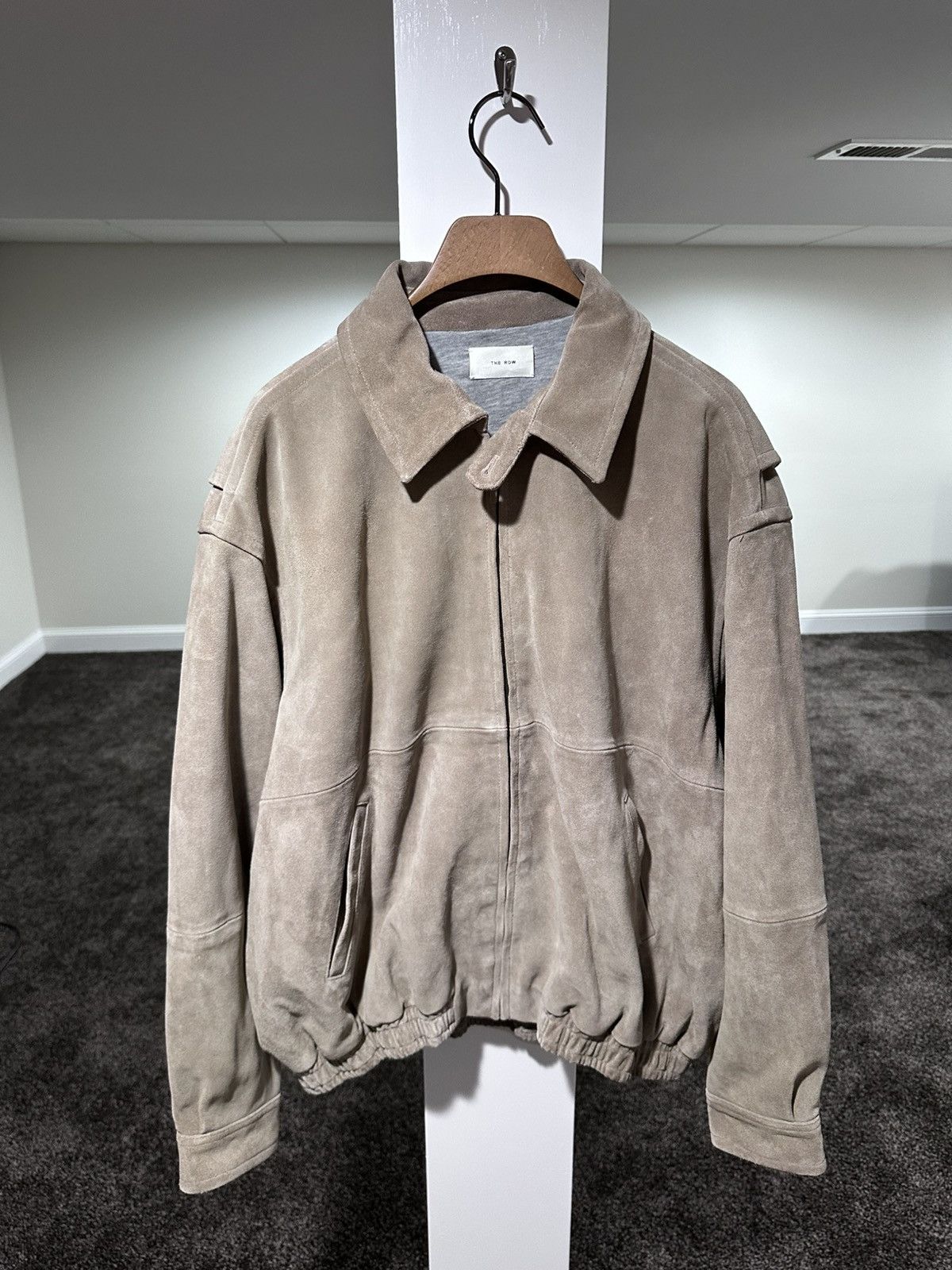 The Row The Row Ronan Suede Calfskin Leather Biege Bomber Jacket Size US M / EU 48-50 / 2 - 2 Thumbnail