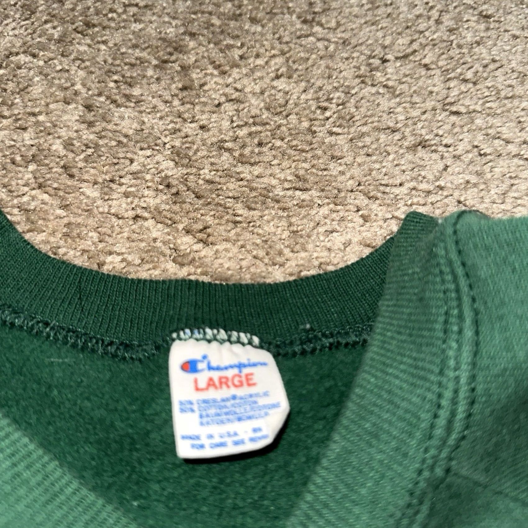 Champion VINTAGE Champion Eastern Michigan University Sweatshirt Mens Large Pullover 90s Green Size US L / EU 52-54 / 3 - 6 Thumbnail