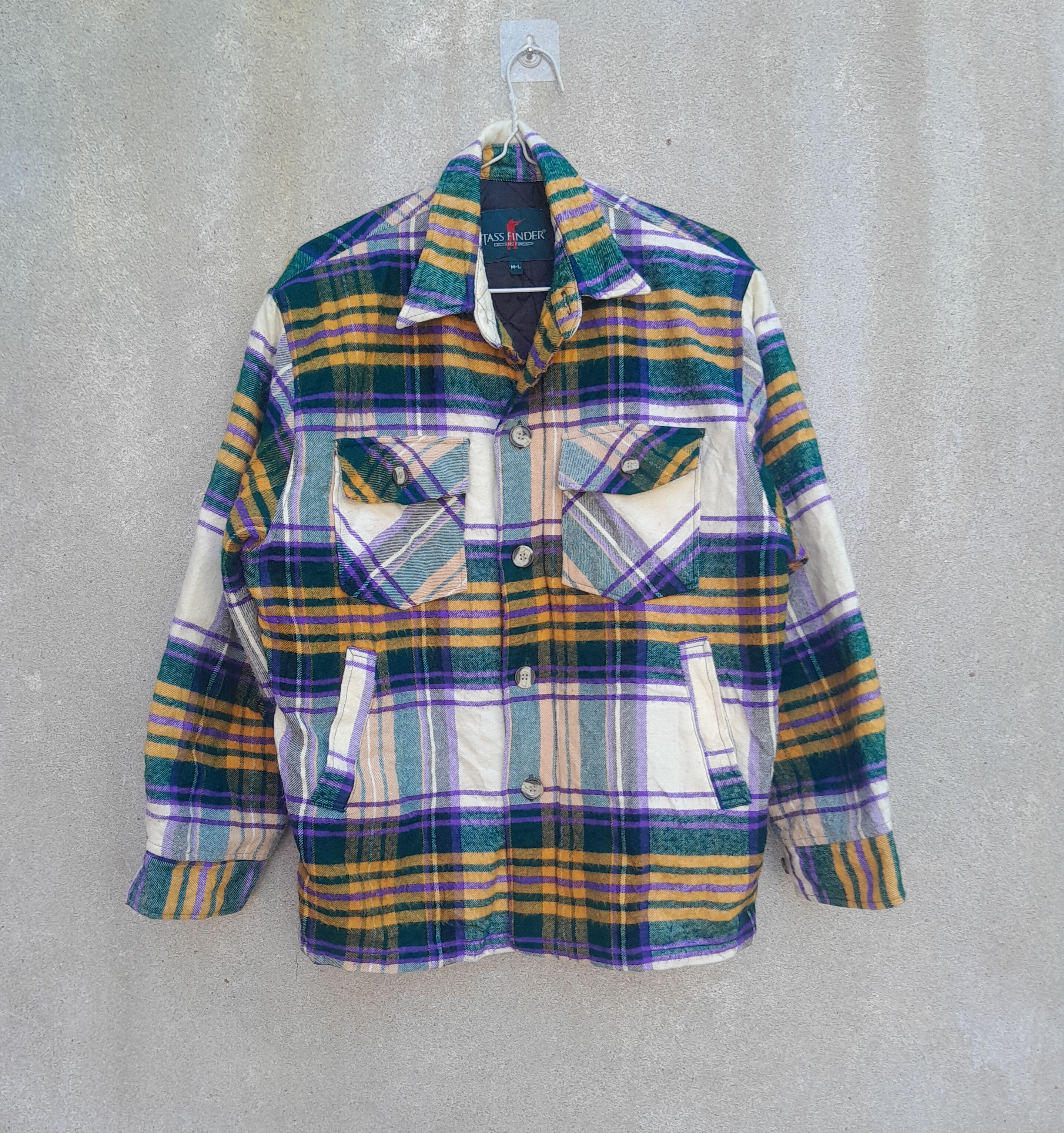 Japanese Brand TASS FINDER Quilted Lining Plaid Flannel Over Jacket M/L Size US M / EU 48-50 / 2 - 2 Thumbnail