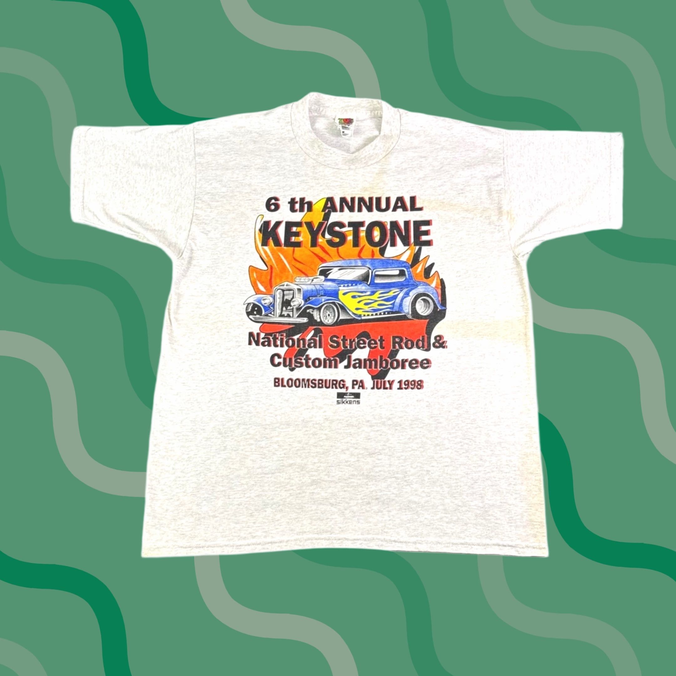 Fruit Of The Loom VINTAGE Keystone National Street Rod Jamboree T-Shirt Gray L 1990s Mens Rockabilly Graphic Tee Size US L / EU 52-54 / 3 - 1 Thumbnail