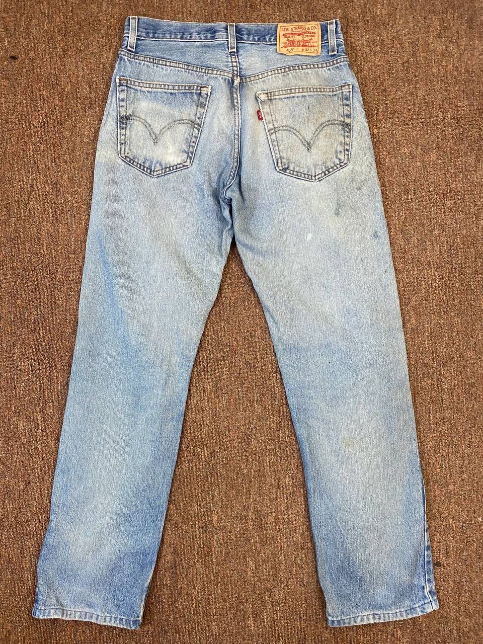 Levi's vintage levis 505 distressed denim paint splatter design Size US 33 - 1 Thumbnail