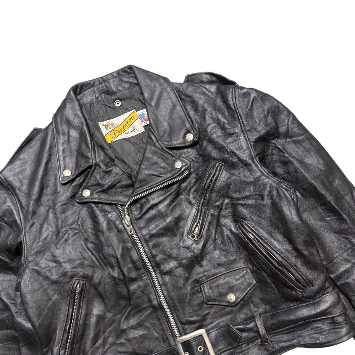 Schott Vintage Schott Perfecto Double Colar Leather Jacket Size US M / EU 48-50 / 2 - 5 Thumbnail