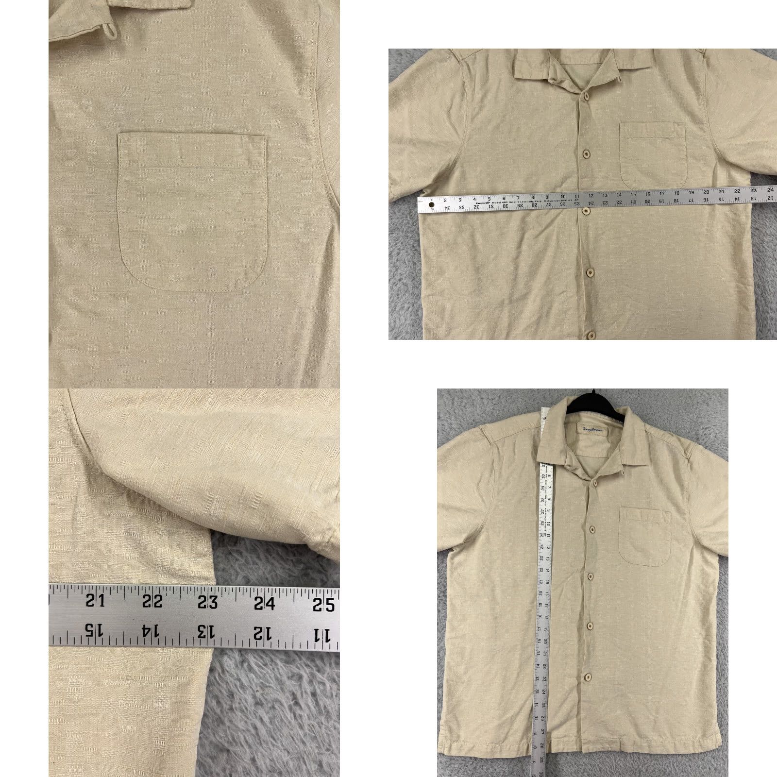 Tommy Bahama Tommy Bahama Shirt Men Large Beige Button-Up Silk Cotton Blend Camp Resort Beach Size US L / EU 52-54 / 3 - 9 Thumbnail