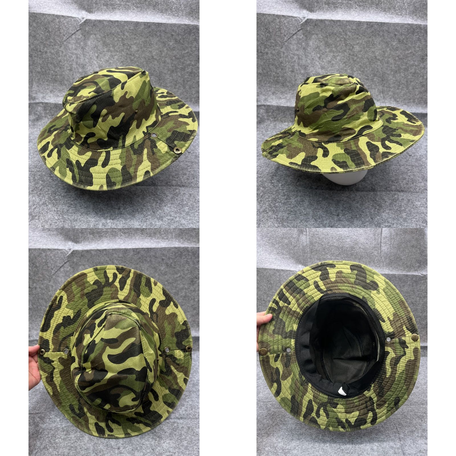 Walmart Camo Bucket Boonie Hat Adult Medium Green Jungle Cotton Outdoors Camp Size ONE SIZE - 8 Thumbnail