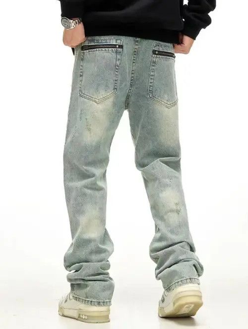 Japanese Brand × Jean Pants Distressed retro simple washed loose ripped jeans Size US 34 / EU 50 - 4 Thumbnail