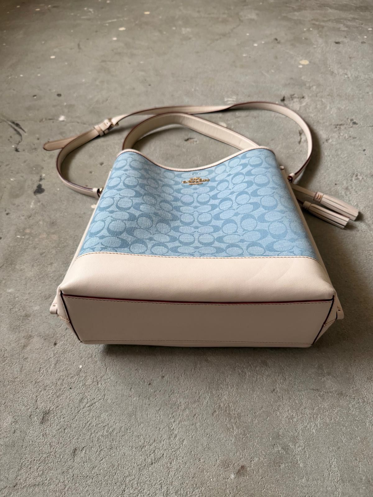 Coach Coach 2Way Signature Mollie 22 Bucket Bag Blue/White | Grailed