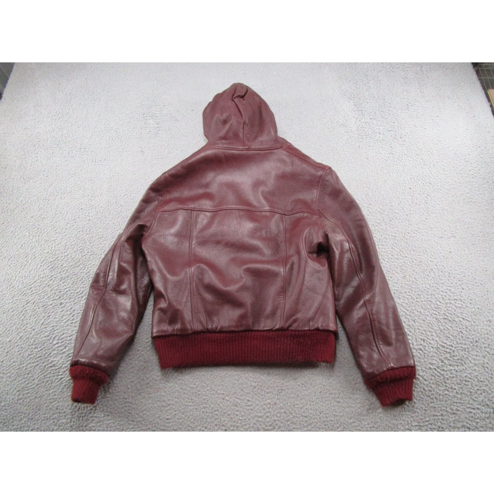 Vintage VINTAGE WB Place & Co Hooded Full Zip Leather Bomber Fur Lined Jacket Size 42 Red Men Regular Jacket Bomber Full Zip Lined Fall Winter Spring 42 Mens Size US XS / EU 42 / 0 - 8 Thumbnail