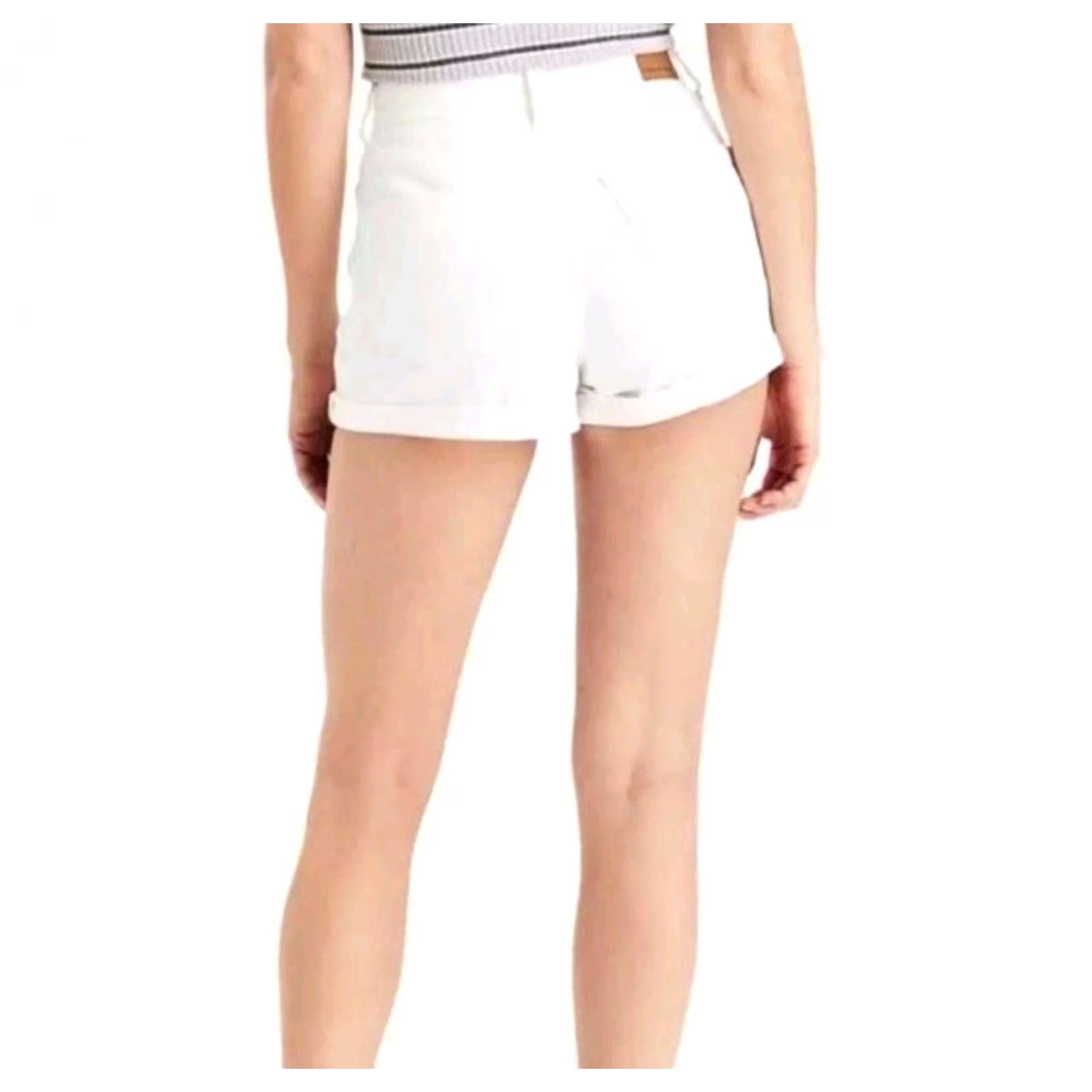 American Eagle Outfitters NWT American Eagle Outfitters Mom Shorts Women's Size 16 33W Natural Super Hi Rise Stretch Denim Beige 5-Pocket Regular Mens Size 38" / US 16 / IT 52 - 3 Thumbnail