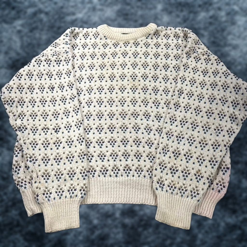 Eddie Bauer VINTAGE Eddie Bauer Sweater Mens XL Beige Birdseye Grandpa Crewneck Knit 90s Size US XL / EU 56 / 4 - 1 Thumbnail