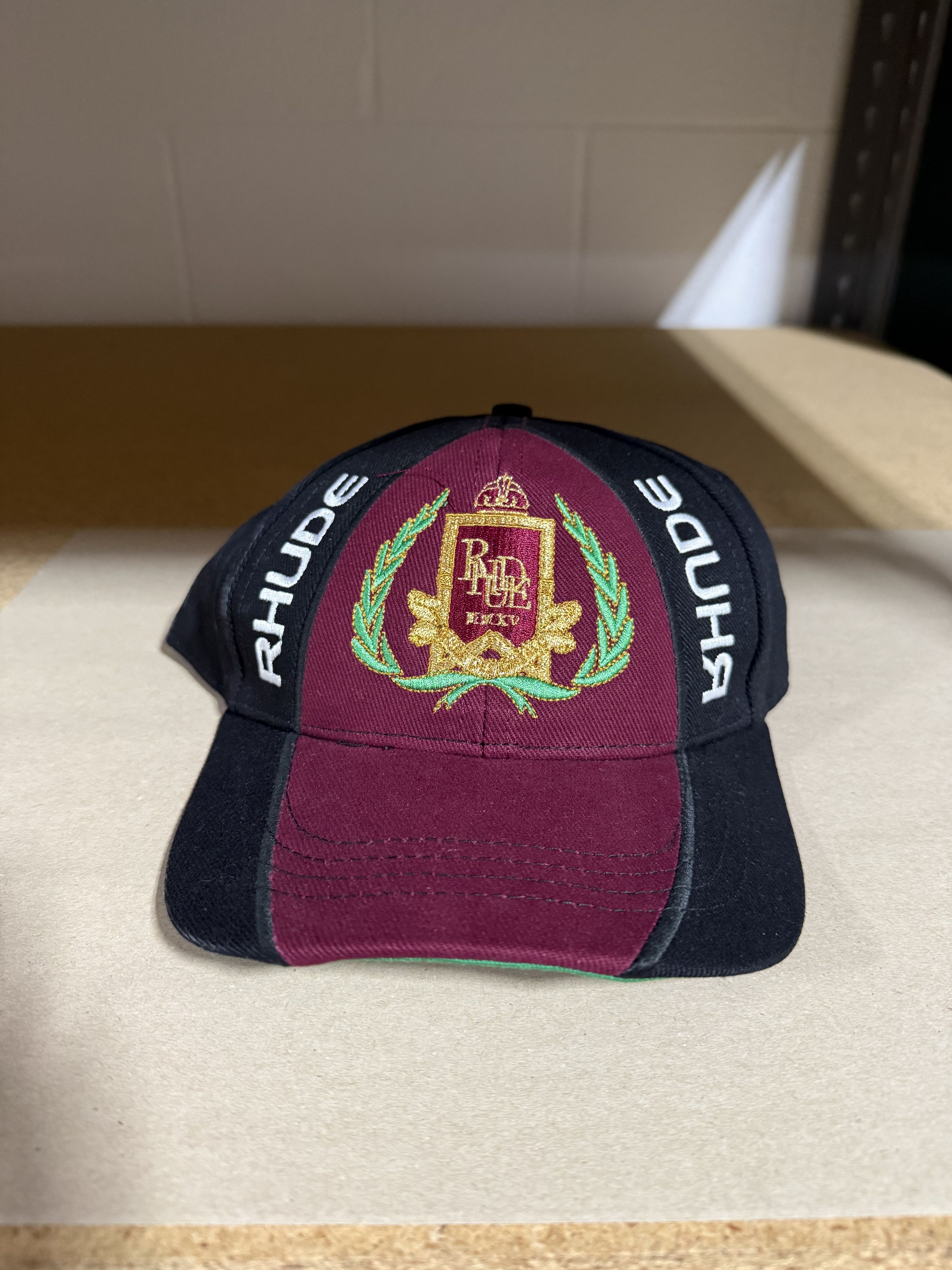 Rhude Rhude Racing Crest Hat 'Black/Maroon' Size ONE SIZE - 1 Thumbnail