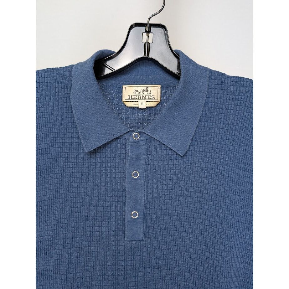 Hermes o1rshd1 CC20 Button Polo Shirt in Blue Size US M / EU 48-50 / 2 - 3 Thumbnail