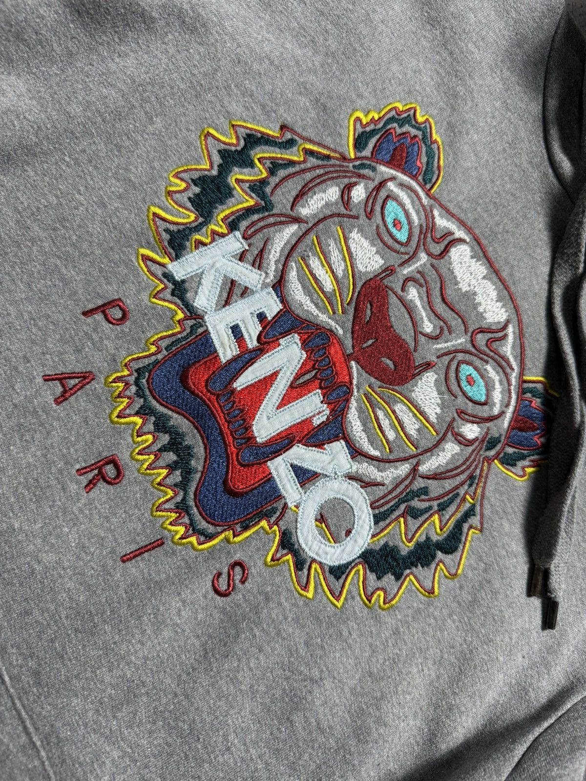 Kenzo Kenzo Paris Tiger Hoodie Big Logo Grey Size M Size US M / EU 48-50 / 2 - 5 Thumbnail
