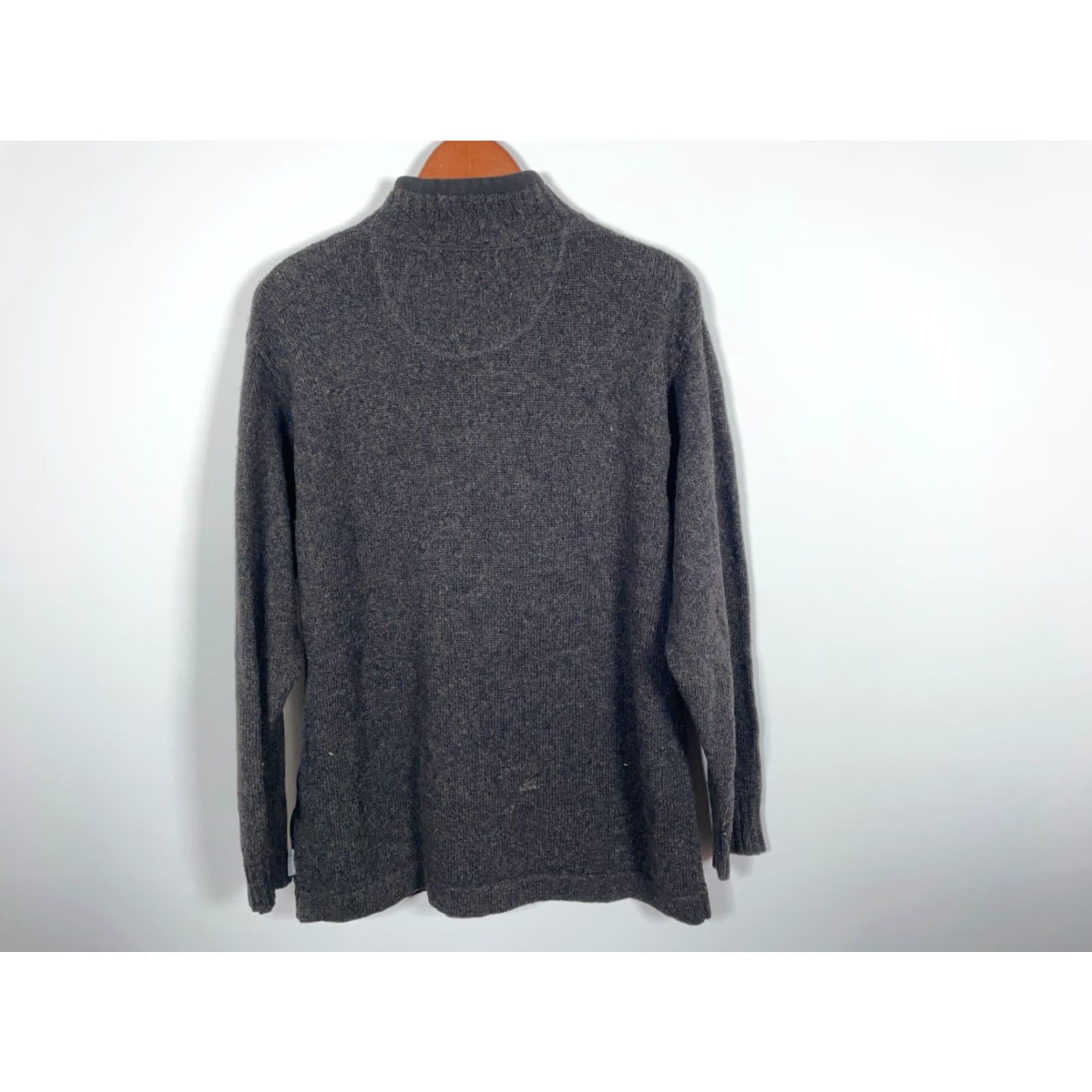 Vintage Woolrich Wool Sweater 1/4-Zip Adult Large Dark Gray Mock Neck Pullover Preppy Mens Size US L / EU 52-54 / 3 - 2 Thumbnail