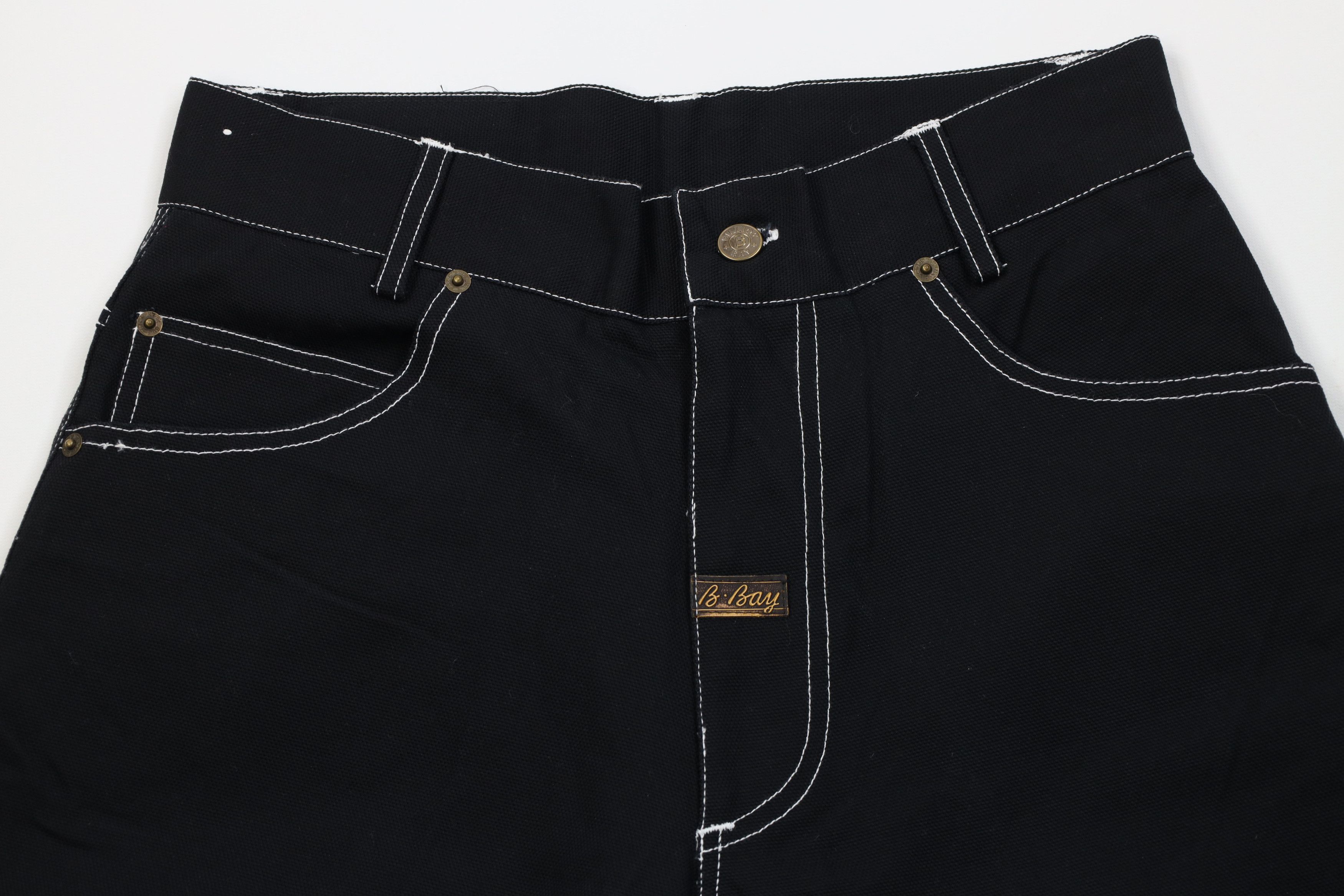 Vintage Vintage 90s Streetwear Canvas Baggy Fit Shorts Black Cotton Size US 30 / EU 46 - 2 Thumbnail