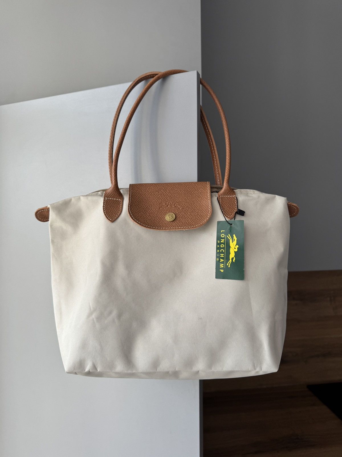 Japanese Brand Longchamp Le Pilage Beige Shoulder Tote Bag Size ONE SIZE - 1 Thumbnail