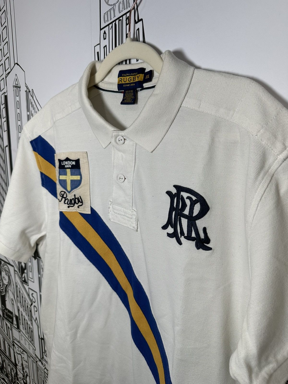 Rugby Ralph Lauren Rugby Ralph Lauren Crazy London Polo White XXL Size US XXL / EU 58 / 5 - 2 Thumbnail