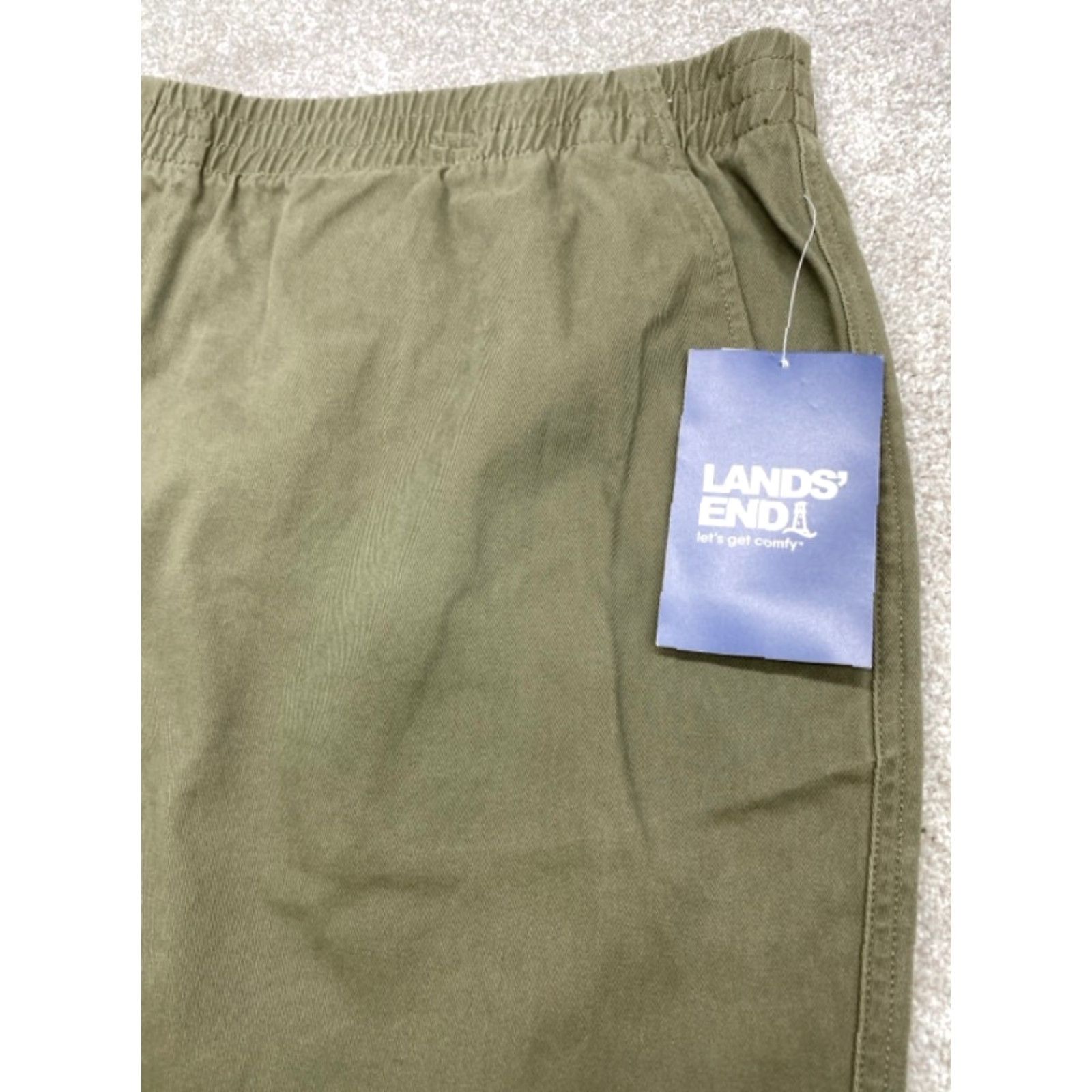 Lands' End VINTAGE Lands' End Shorts Womens 24W Olive Regular Chino Waist 43" Inseam 7.5" Cotton Spandex Stretch Flat Front Slash Pocket 5135 NWT Size 28" / US 6 / IT 42 - 3 Thumbnail