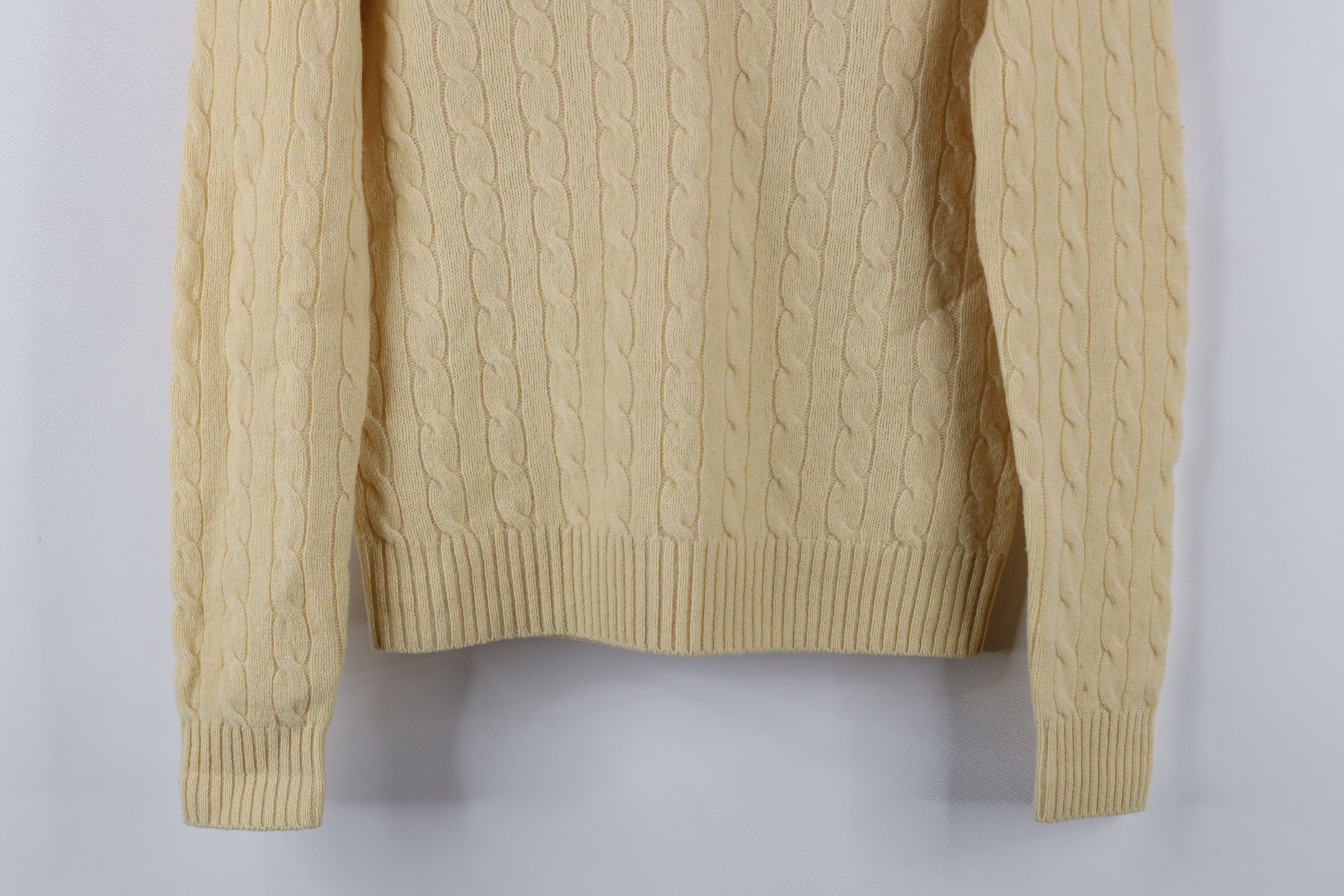 Brooks Brothers × Vintage Vintage 90s Brooks Brothers Cable Knit V-Neck Sweater Size S / US 4 / IT 40 - 3 Thumbnail