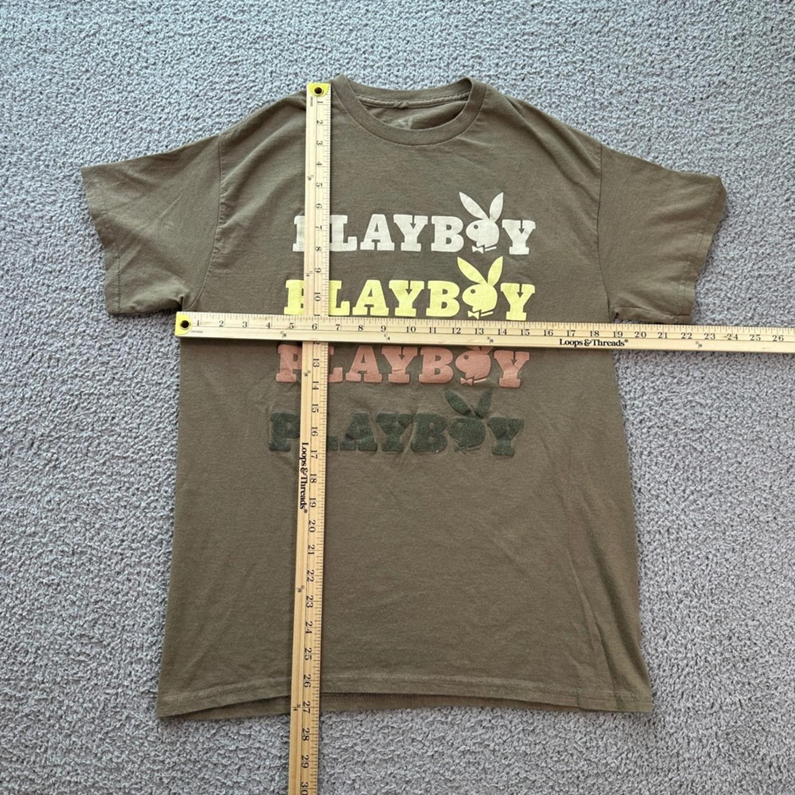Playboy Playboy Bunny Logo T Shirt Mens M Olive Multiple Stacked Size US M / EU 48-50 / 2 - 2 Thumbnail