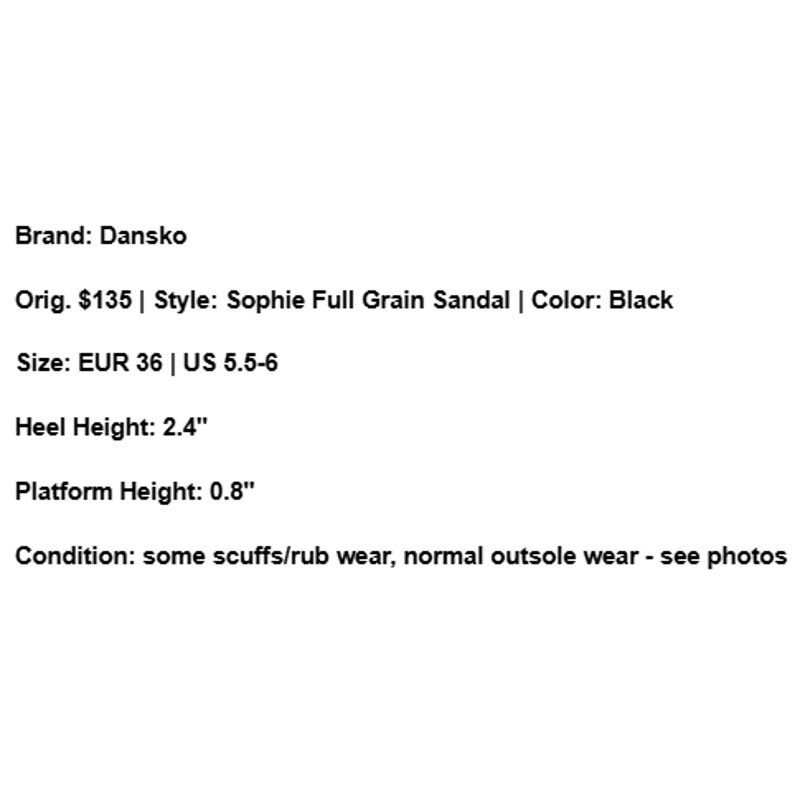 Dansko Dansko Sophie Sandal Black Full Grain Leather Suede 36 5.5-6 Size US 5.5 / IT 35.5 - 12 Thumbnail