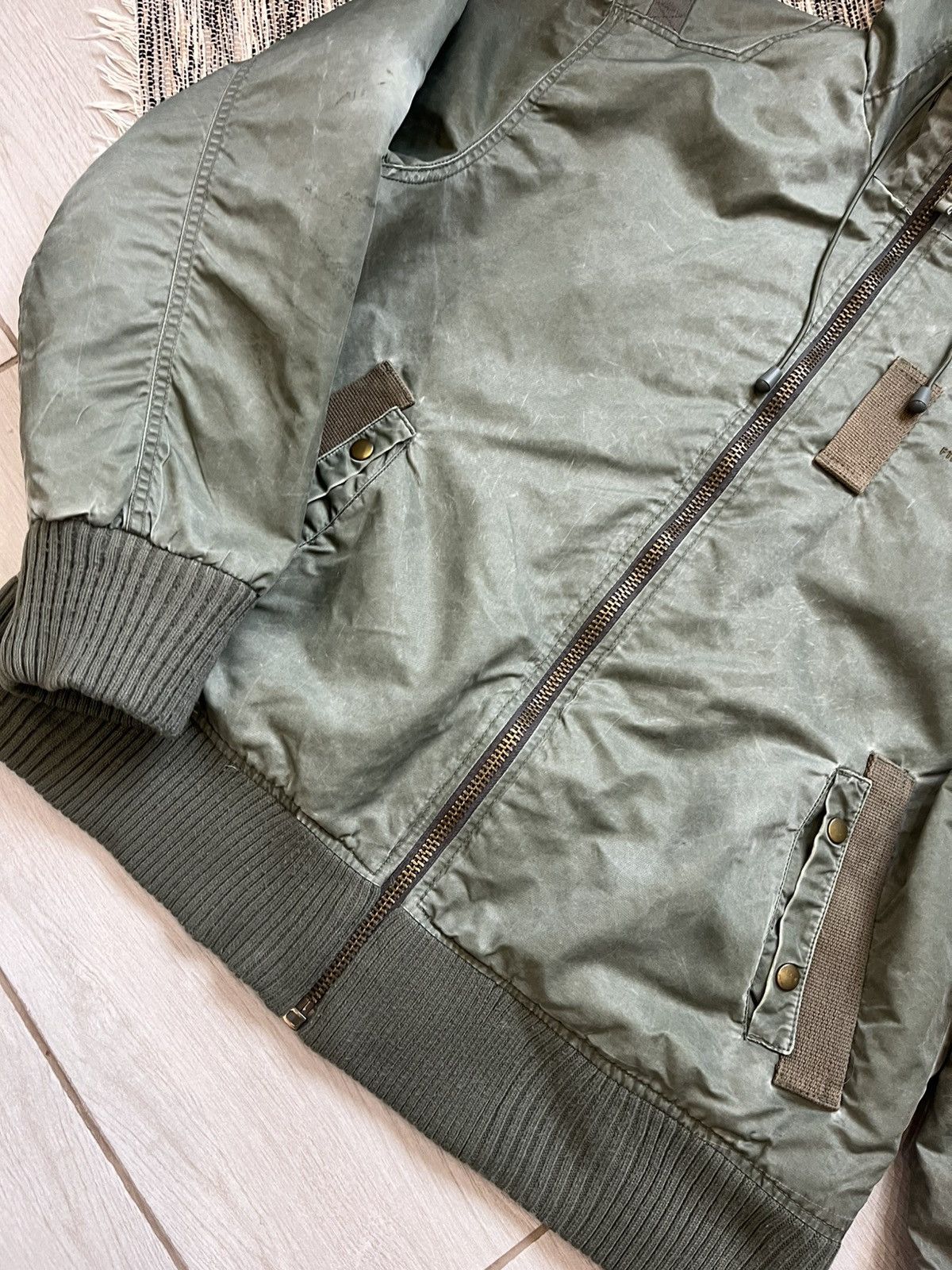 Firetrap × Vintage Vintage Fitetrap Y2K military jacket waxed style green Camo Size US XXL / EU 58 / 5 - 8 Thumbnail
