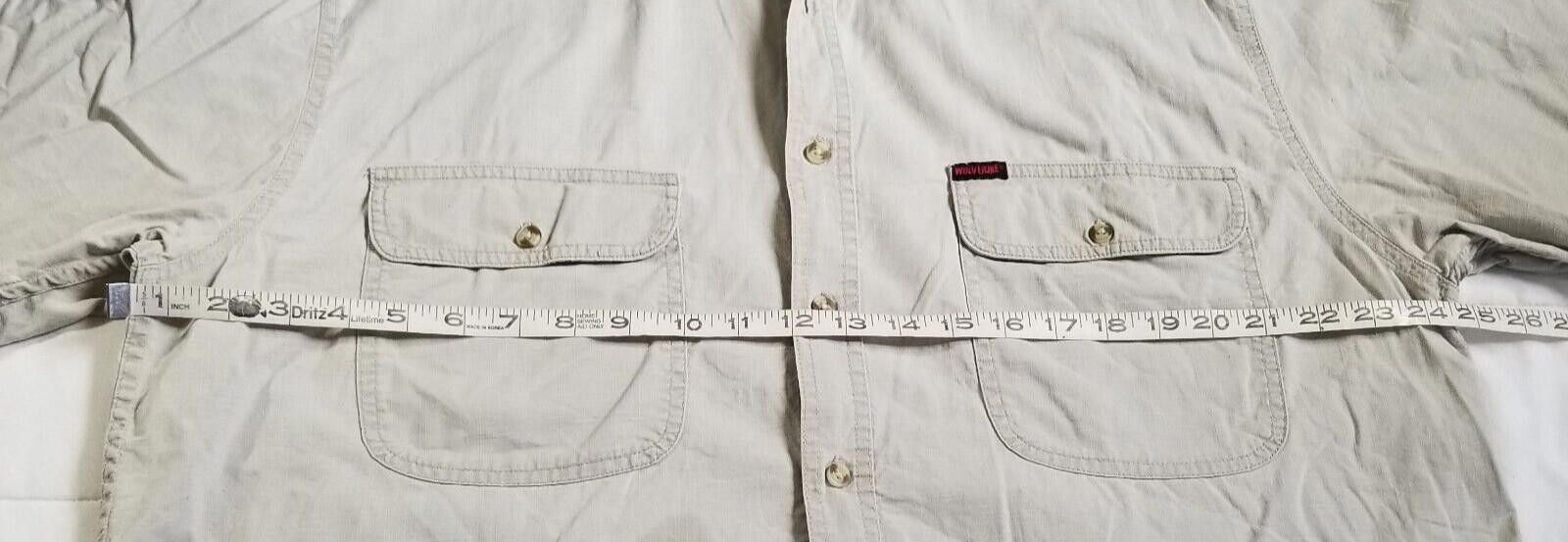 Wolverine Wolverine Large Tan 100% Cotton Button Up Short Sleeve Shirt Size US L / EU 52-54 / 3 - 11 Thumbnail