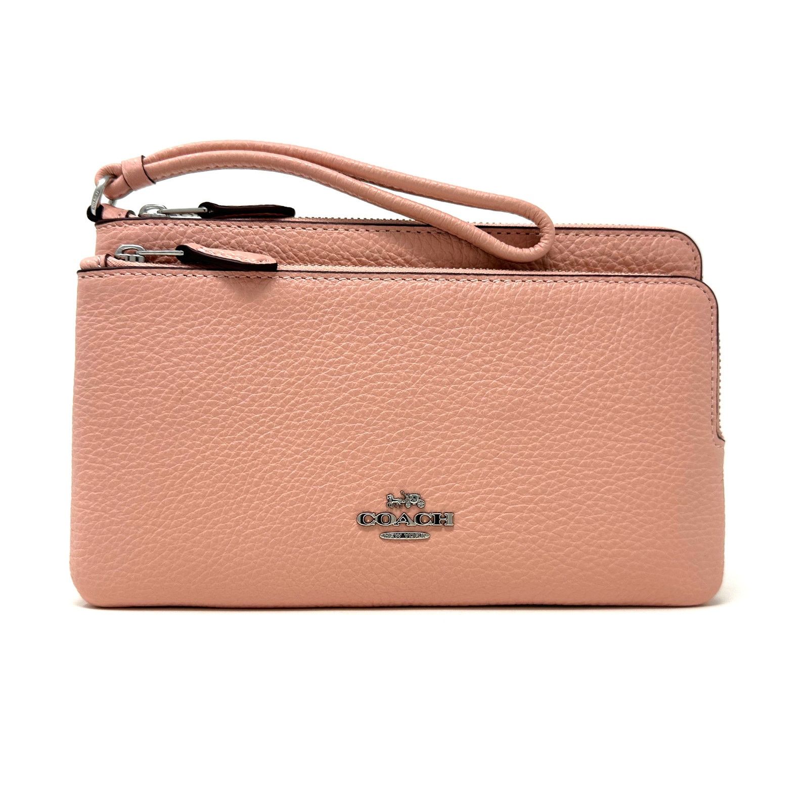 Coach Double Zip Wallet in Light Pink Leather C5610 - Main Image