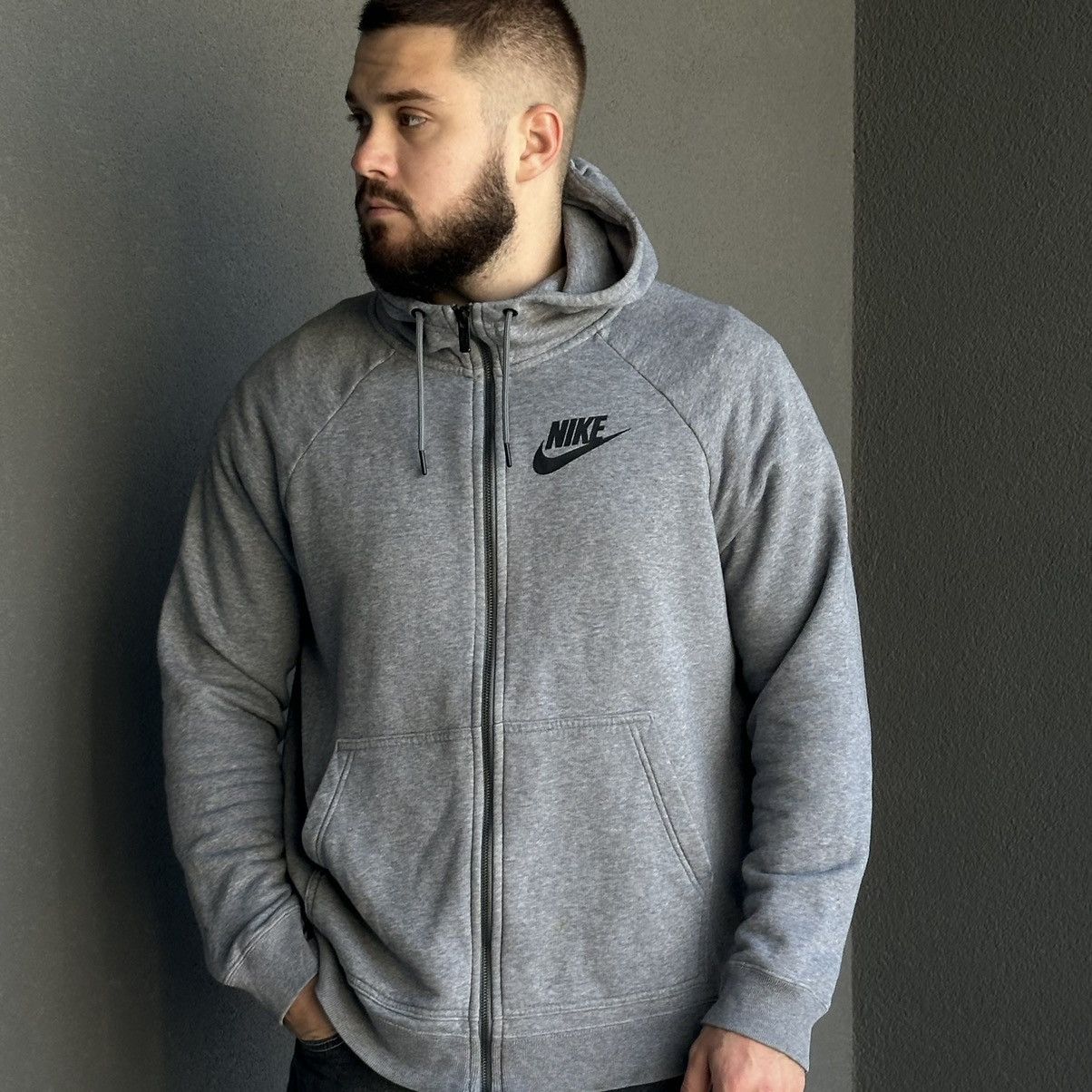 Nike × Vintage Vintage Nike Zip Hoodie Small Logo Tech Fleece Y2K 00s Size US XL / EU 56 / 4 - 3 Thumbnail