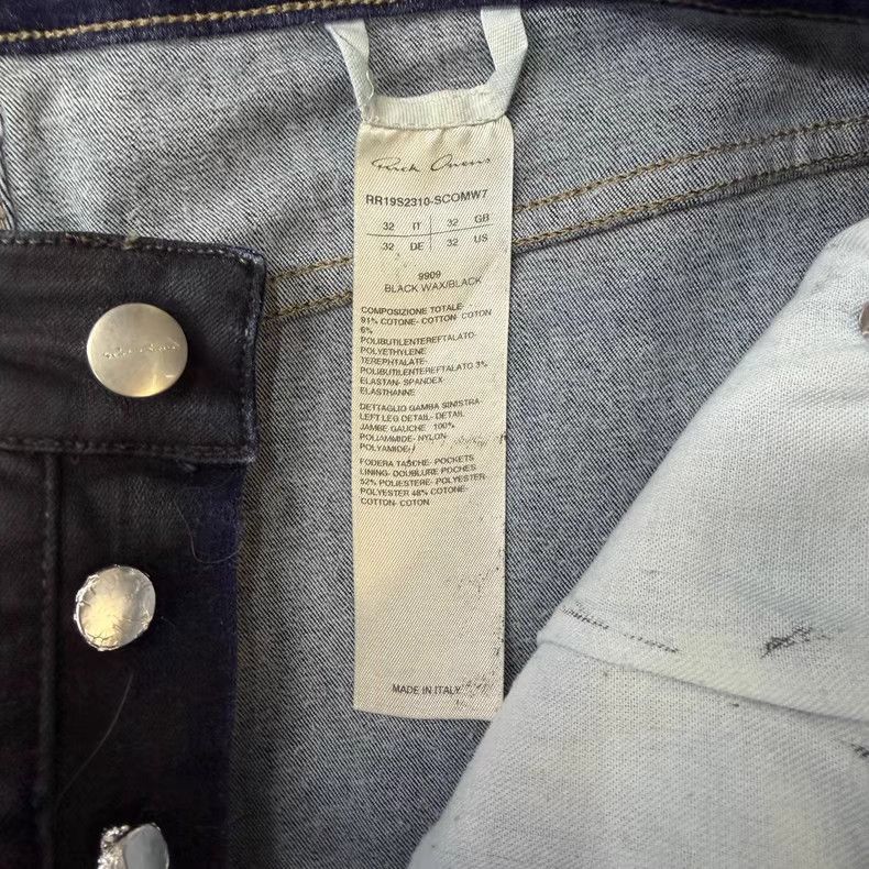 Rick Owens Rick Owens Waxed Panel Denim Jeans Q10 Size US 32 / EU 48 - 2 Thumbnail