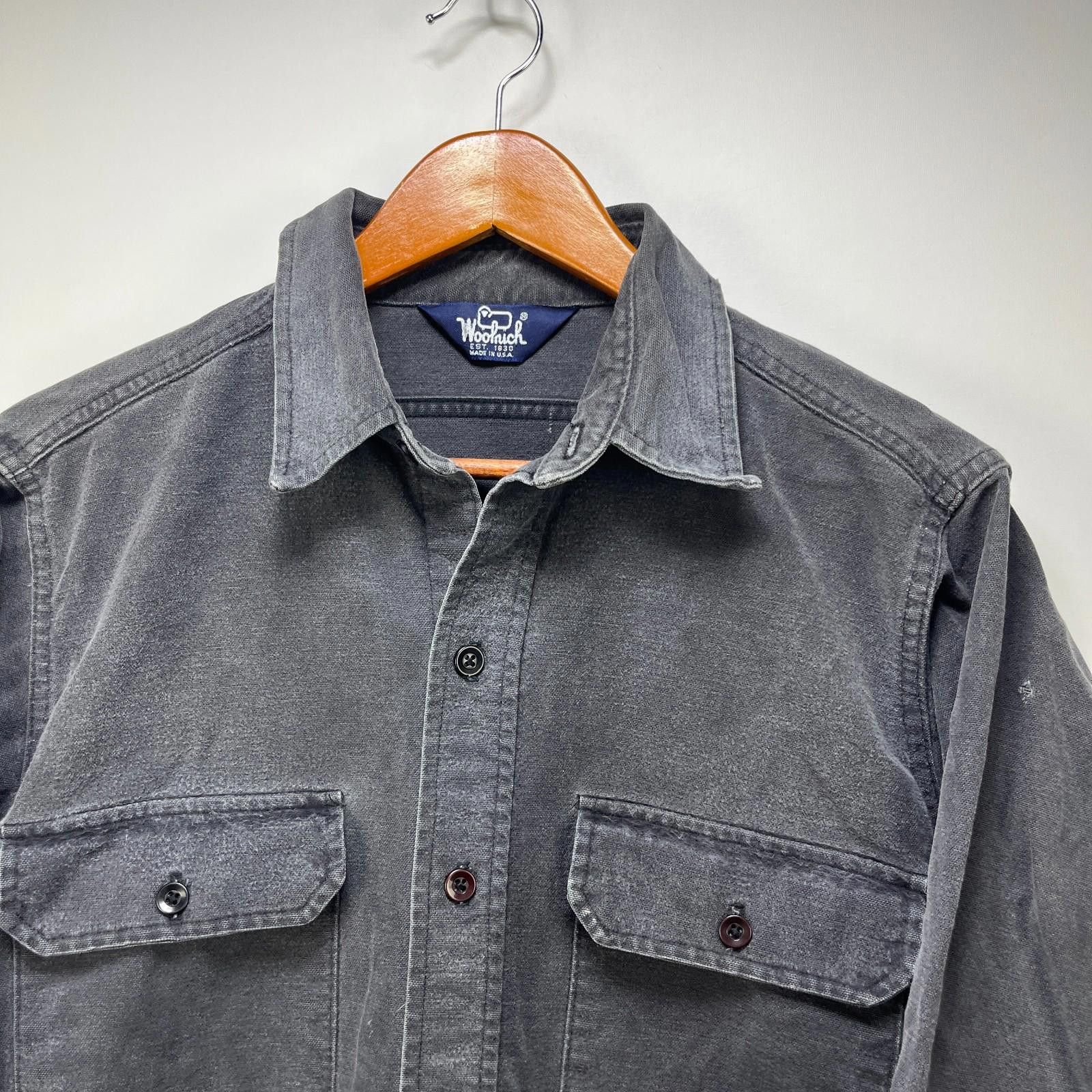 Woolrich Woolen Mills Vintage 80s Woolrich Sun Faded Blank Black Button Up Shirt Size US M / EU 48-50 / 2 - 3 Thumbnail