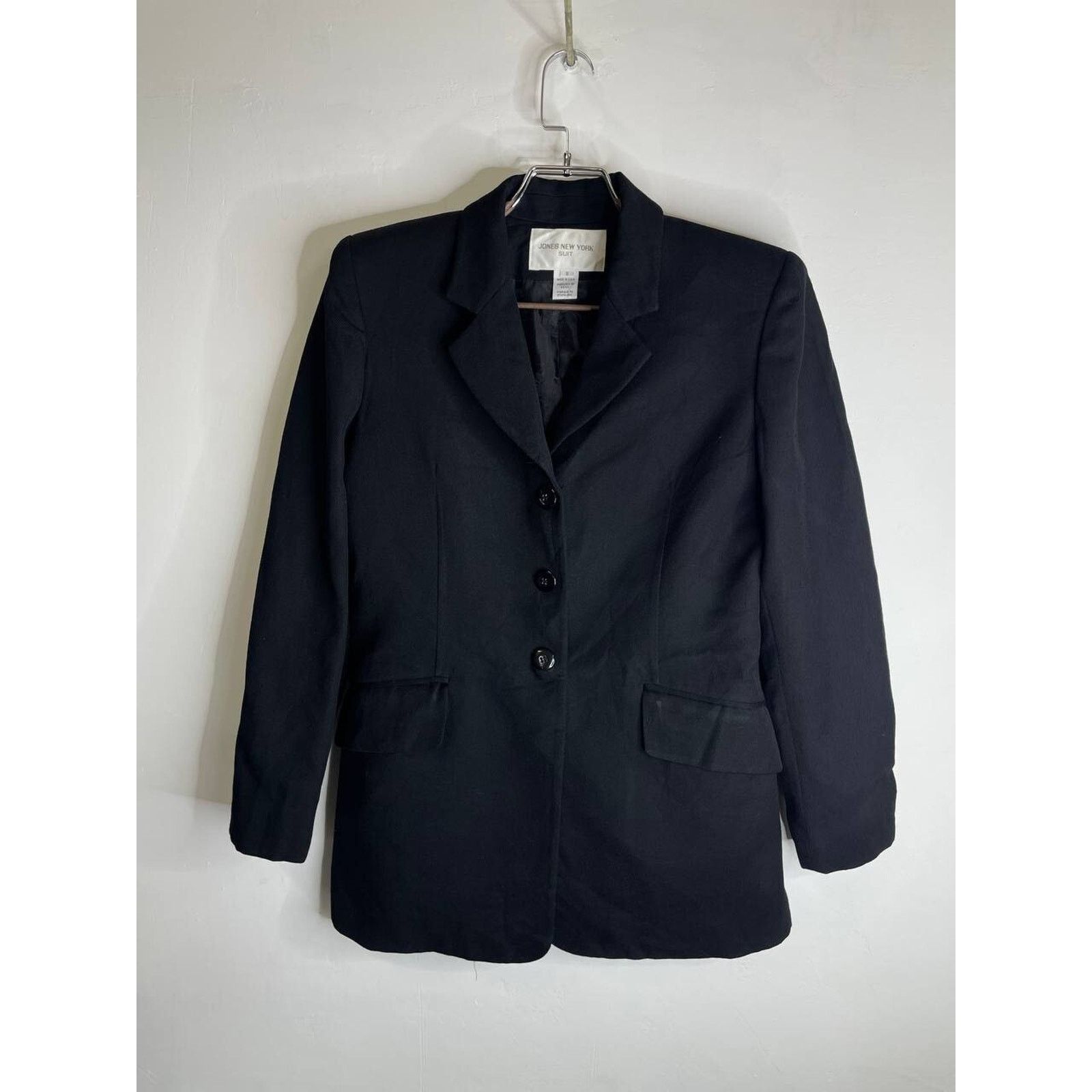 Jones New York × Vintage Vintage Jones New York Black Wool Blazer Jacket Classic Suit Size M / US 6-8 / IT 42-44 - 2 Thumbnail