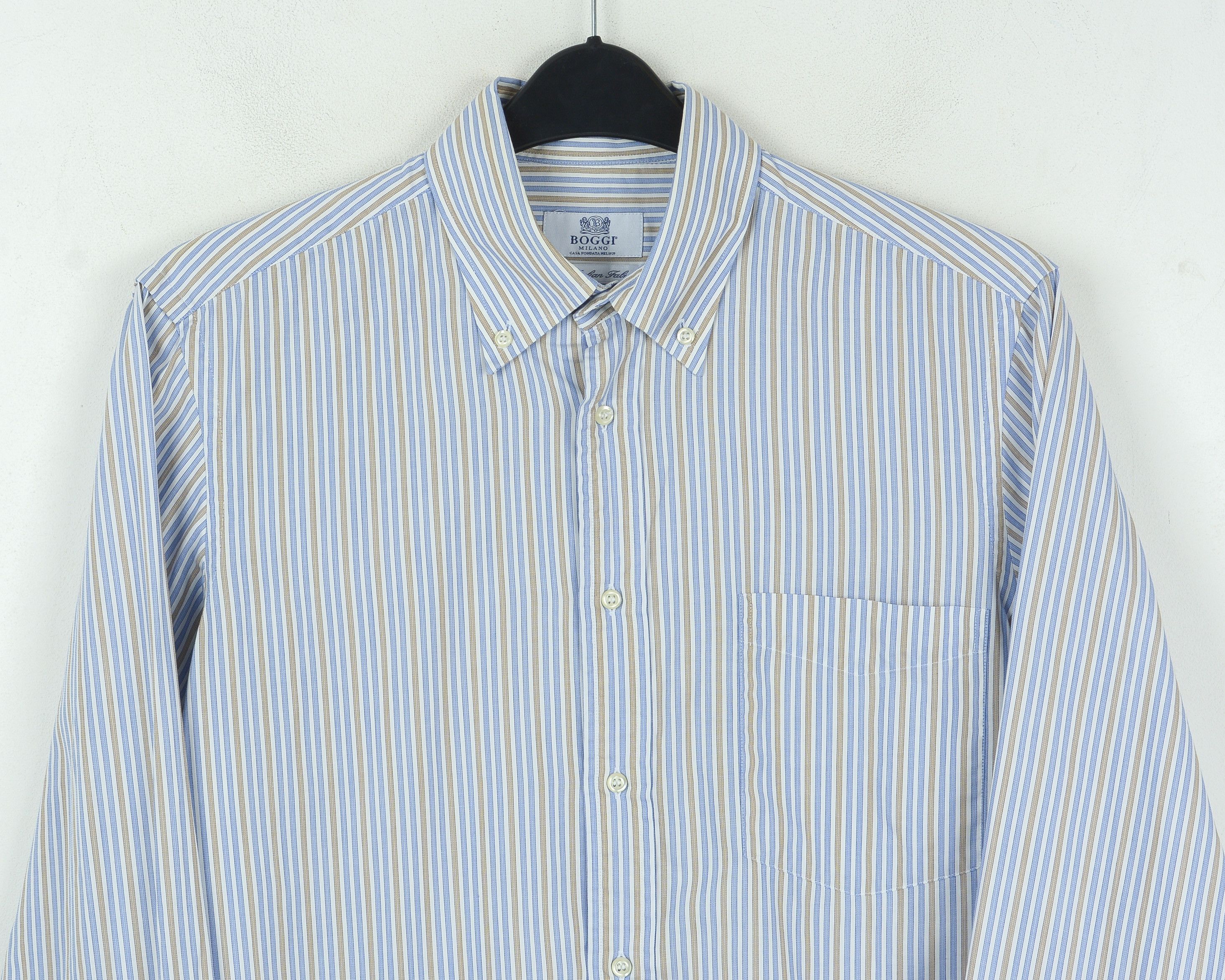 Boggi BOGGI MILANO Luxus 16" Size 41 Formal Shirt Casual L Size 40R - 2 Thumbnail
