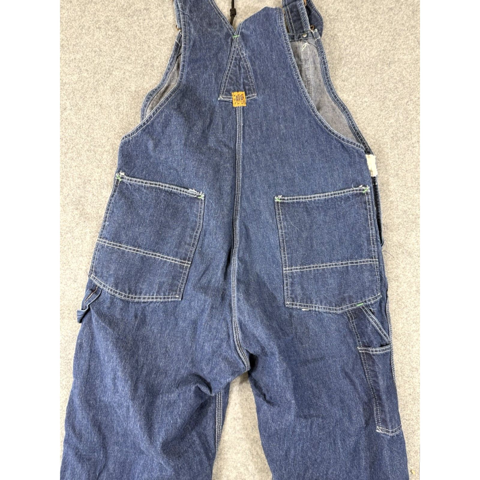 Denime VINTAGE Big Ben Bib Carpenter Overalls Men 38X28 Denim Jeans Blue Cotton Work Straight 28 Inseam Mens Size US 38 / EU 54 - 7 Thumbnail