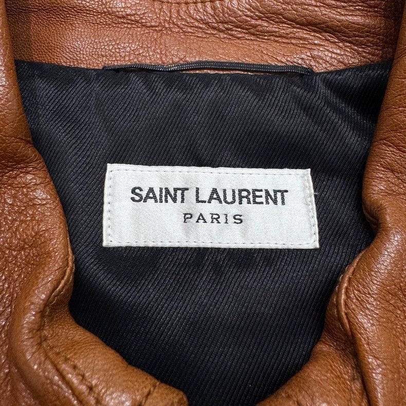 Saint Laurent Paris vintage brown leather jacket size 48 Size US L / EU 52-54 / 3 - 3 Thumbnail