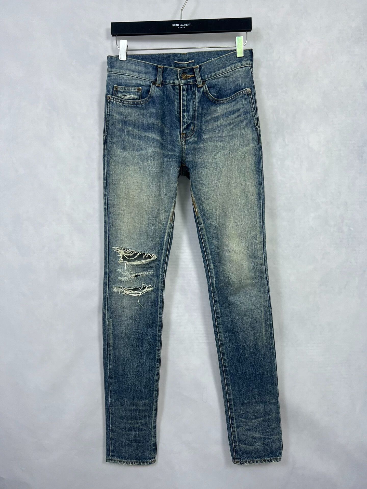 Saint Laurent Paris Saint Laurent Distressed Denim Pants for Men Size US 27 - 1 Thumbnail