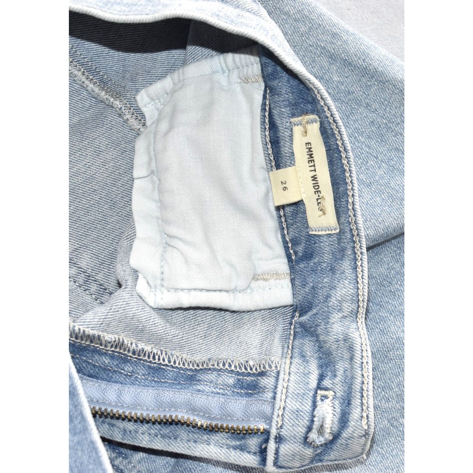 Madewell B0 Auth MADEWELL Emmett Blue Denim Wide Leg Jeans Size 26 Size 26" / US 2 / IT 38 - 6 Thumbnail