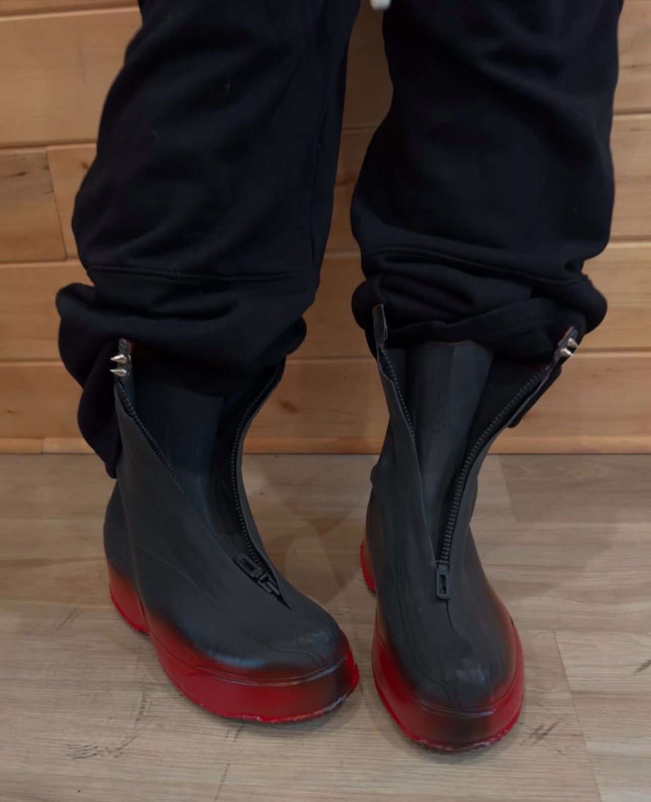 Vintage Blood Red Spiked Dune Boots Size US 9.5 / EU 42-43 - 2 Thumbnail